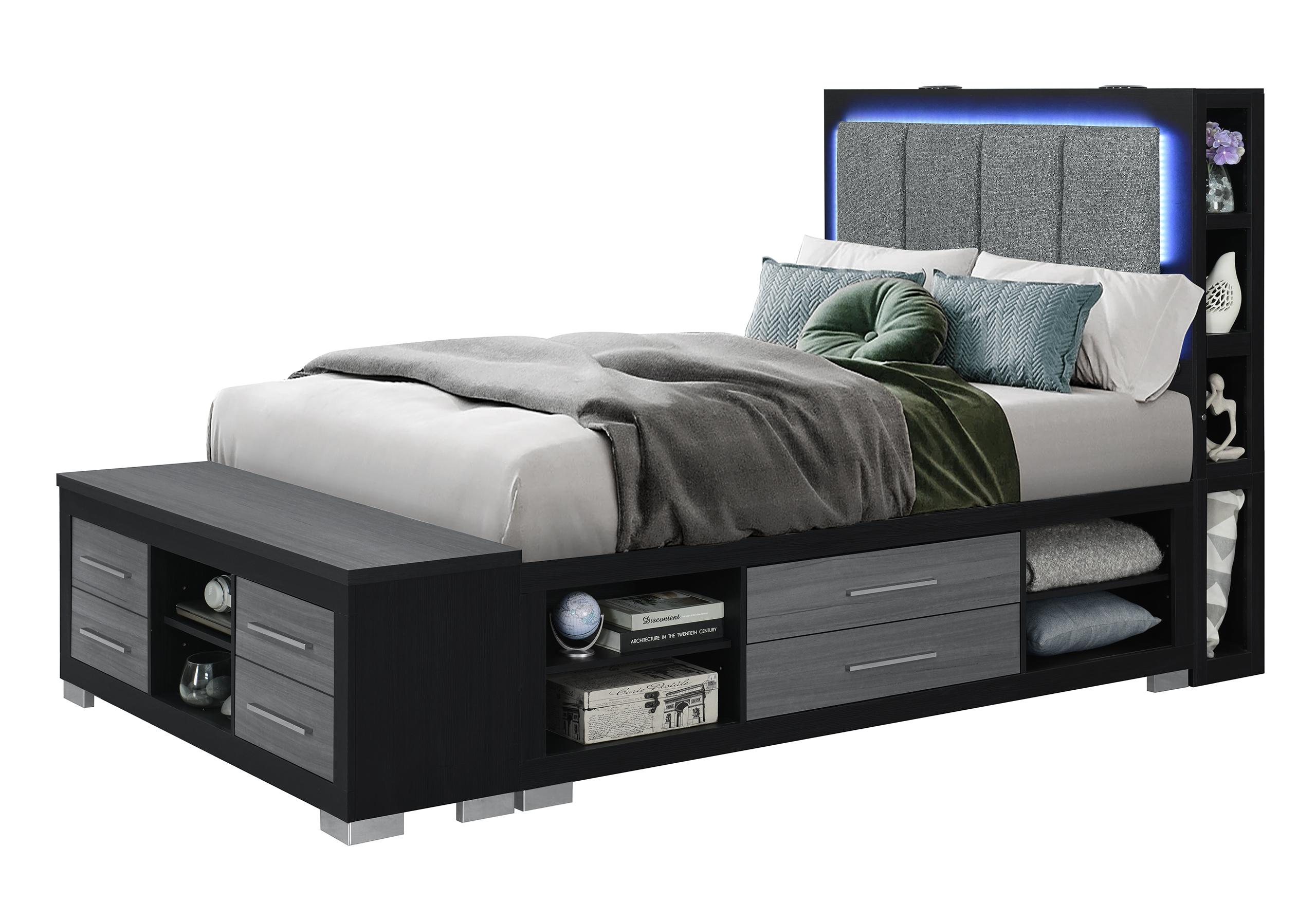 MADISON BLACK/GREY FULL BED